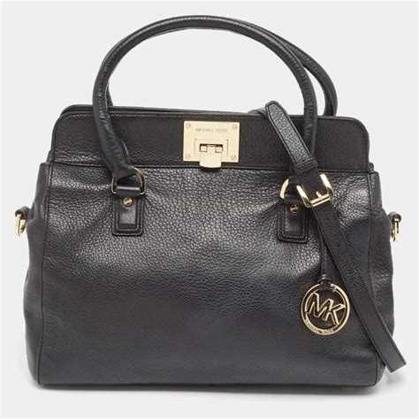 michael kors astrid large satchel black leather|MICHAEL MICHAEL KORS Black Leather Large Astrid Satchel.